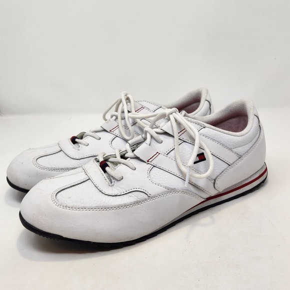 Tommy Hilfiger Mens Osborn White Leather Sneakers 12 Tennis Shoes Lace Up main image 6
